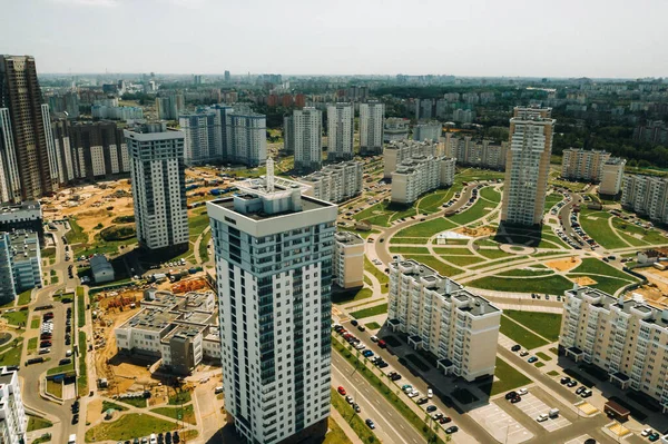 Vista Desde Altura Pobediteley Avenue Minsk Nuevo Distrito Residencial Negocios —  Fotos de Stock