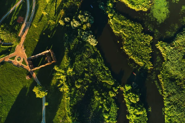 Blick Von Oben Auf Die Ruinen Einer Alten Mühle Loshitsky — Stockfoto