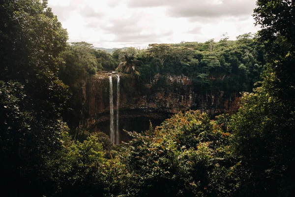 Vista Deck Observação Cachoeira Parque Natural Chamarel Maurícia — Fotografia de Stock
