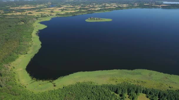 Horní Pohled Jezero Drivyaty Národním Parku Braslavská Jezera Nejkrásnější Jezera — Stock video