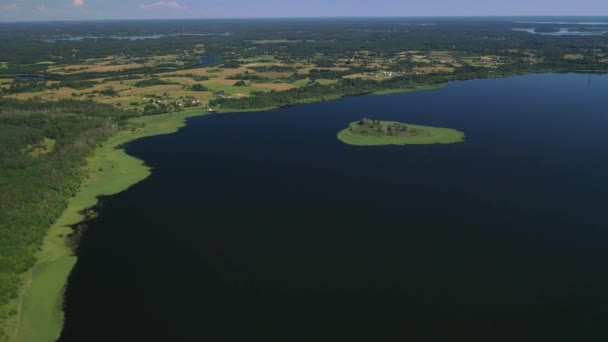Vue Sur Lac Drivyaty Dans Parc National Des Lacs Braslav — Video