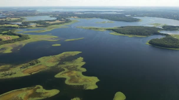 Górny Widok Jeziora Snudy Strusto Parku Narodowym Jezior Braslawskich Najpiękniejsze — Wideo stockowe