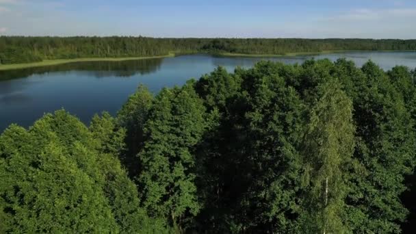 Vista Superior Lago Bolta Floresta Parque Nacional Braslav Lagos Lugares — Vídeo de Stock