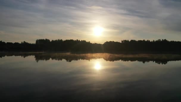 Vista Superior Lago Bolta Floresta Parque Nacional Dos Lagos Braslav — Vídeo de Stock