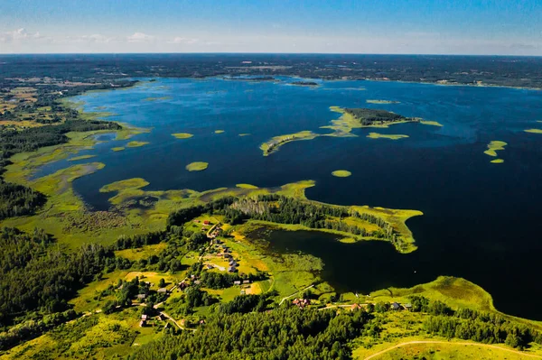 Pohled Shora Jezera Snudy Strusto Národním Parku Braslavská Jezera Nejkrásnější — Stock fotografie