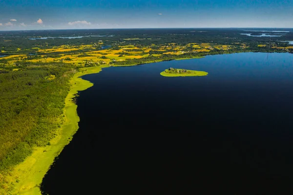 Vista Superior Lago Drivyaty Parque Nacional Dos Lagos Braslav Lagos — Fotografia de Stock