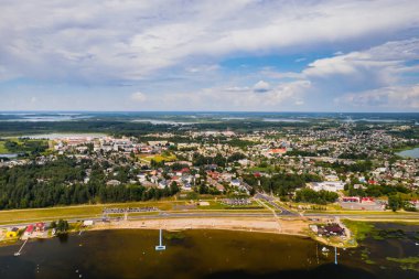 Yazın Braslav şehrinin en iyi manzarası, Vitebsk bölgesi, Belarus..
