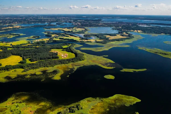Górny Widok Jeziora Snudy Strusto Parku Narodowym Jezior Braslawskich Najpiękniejsze — Zdjęcie stockowe