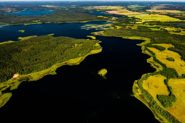 Ovanifrån Snudy Och Strusto Sjöarna Braslav Sjöar Nationalpark Vackraste Sjöarna — Stockfoto