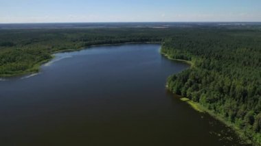 Bolta Gölü 'nün Braslav Gölü Ulusal Parkı' ndaki ormandaki en güzel manzarası. Belarus 'un en güzel yeri. Göl kenarında bir ada..