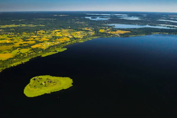 Górny Widok Jezioro Drivyaty Braslavskim Parku Narodowym Najpiękniejsze Jeziora Białorusi — Zdjęcie stockowe