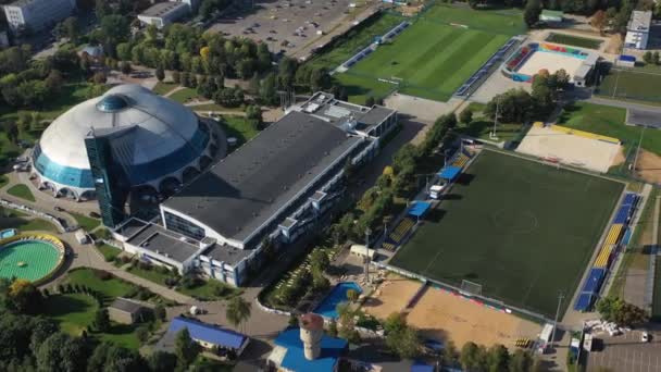 Sportkomplex Zentrum Von Minsk Mit Offenen Stadien Für Spiele Weißrussland — Stockvideo