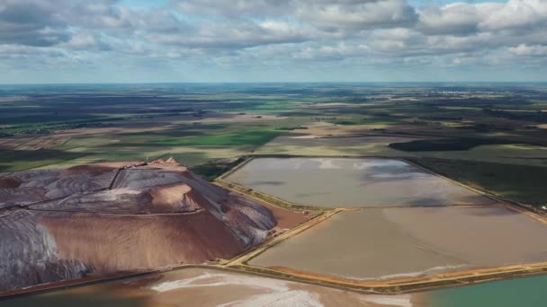 Montañas Productos Para Producción Sal Potasa Embalses Artificiales Montañas Sal — Vídeo de stock