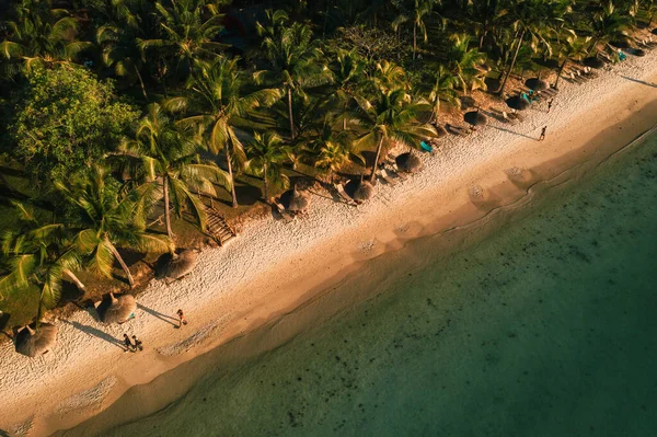 Bela Praia Ilha Maurício Longo Costa Tiroteio Partir Uma Visão — Fotografia de Stock