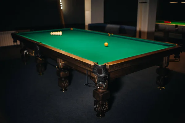 Billiard Table Green Surface Balls Billiard Club — Stock Photo, Image