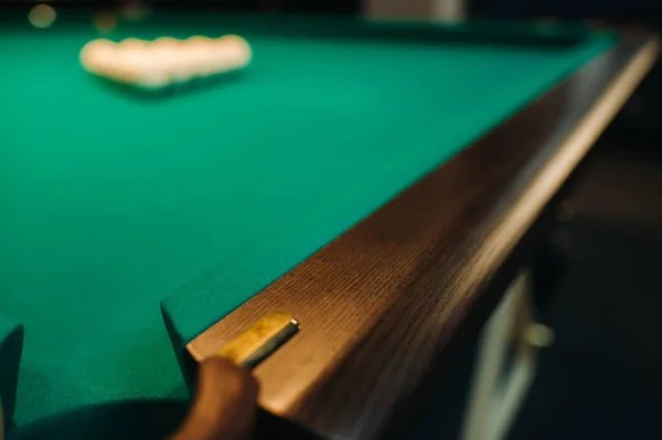 Pied Décoratif Chêne Une Table Billard Semble Cher — Photo