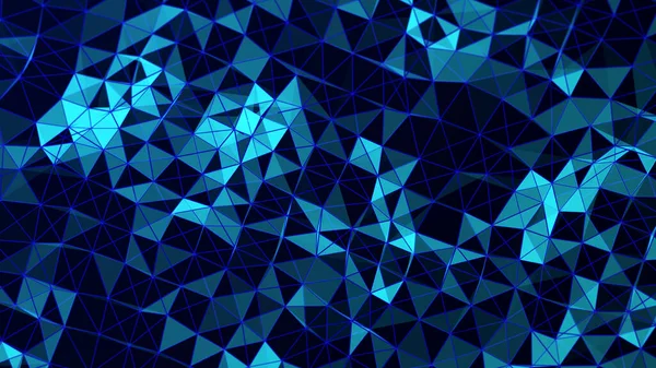 Abstraktní Polygonální Prostor Tečkami Čárkami Trojúhelníková Spojovací Konstrukce Koncept Pozadí — Stock fotografie