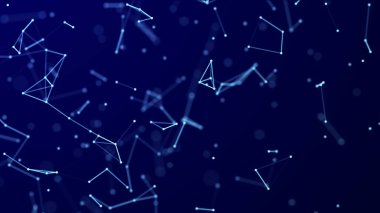 Soyut dijital bağlantı noktaları. Teknoloji geçmişi. Ağ bağlantısı yapısı. Pleksus etkisi. 3d