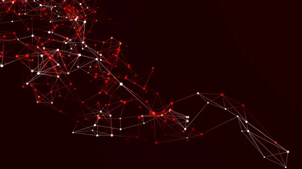 Digital communication of points. Technological background. Network connection structure. 3D rendering