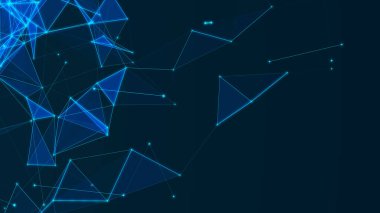 Soyut dijital bağlantı noktaları. Teknoloji geçmişi. Ağ bağlantısı yapısı. Pleksus etkisi. 3d