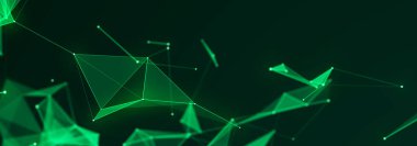 Noktalı ve çizgili soyut alan. Ağ yapısı. Tasarımın için arka plan konsepti. 3d oluşturma.