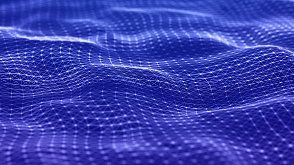 Digital Wave Meny Dots Abstract Backdrop Dynamic Wave Technology Science — Stock Photo, Image