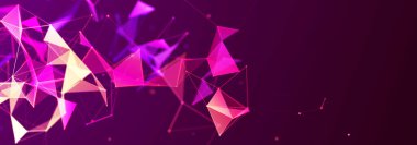 Soyut dijital iletişim noktaları. Teknolojik geçmiş. Ağ bağlantısı yapısı. Renkli pleksus etkisi. 3B görüntüleme