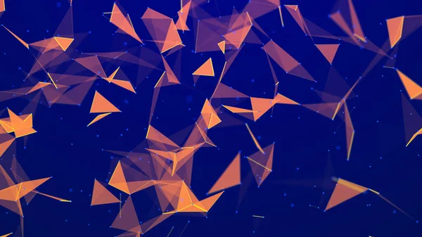 Abstracte Veelhoekige Ruimte Met Stippen Lijnen Verbindingswetenschap Achtergrond Driehoekig Zakelijk — Stockfoto