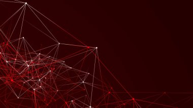 Soyut dijital bağlantı noktaları. Teknoloji geçmişi. Ağ bağlantısı yapısı. Pleksus etkisi. 3d