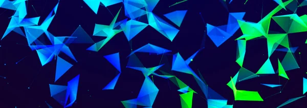 Многоугольный Фон Точками Линиями Структура Сетевого Соединения Наука Технологии Рендеринг — стоковое фото