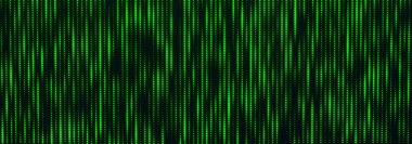 Soyut matris. Ortalama yarım ton. Koyu arkaplanda bir sürü yeşil nokta var. 3d oluşturma