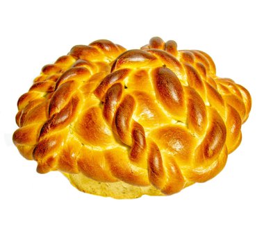 Güzel ev yapımı ekmek. Ekmek beyaz arkaplanda izole edildi