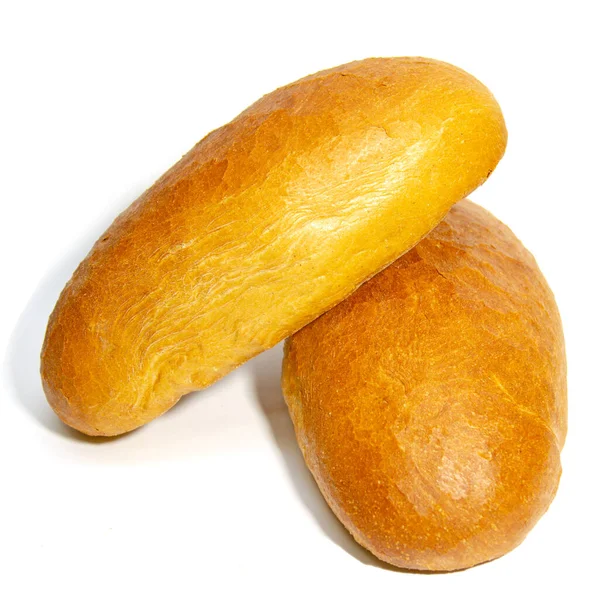 Yapımı Beyaz Ekmek Ekmek Beyazda Izole — Stok fotoğraf