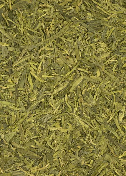 Красивый Китайский Зеленый Чай Лундзин Плоский Слой Бланк Этикетки Дизайна — стоковое фото