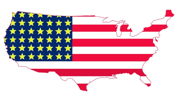 Bandiera Degli Stati Uniti Iscritta Nella Mappa Degli Stati Uniti — Foto Stock