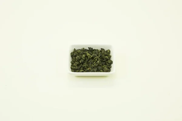 Chinesischer Grüner Tee Milch Oolong Tee Isoliert Einer Weißen Schüssel — Stockfoto