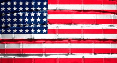 Amerikan bayrağı desenli. Şablon. Amerika önce gelir..