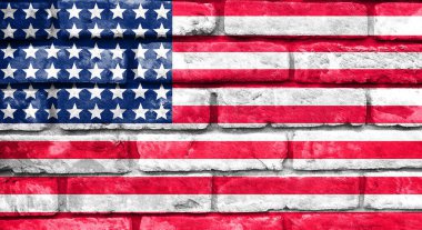 Amerikan bayrağı desenli. Şablon. Amerika önce gelir..