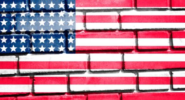 Amerikan bayrağı desenli. Şablon. Amerika önce gelir..