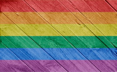 LGBT. LGBT bayrağı dokuda. Şablon. Tasarımcı için içerik.