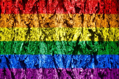 LGBT. LGBT bayrağı dokuda. Şablon. Tasarımcı için içerik.
