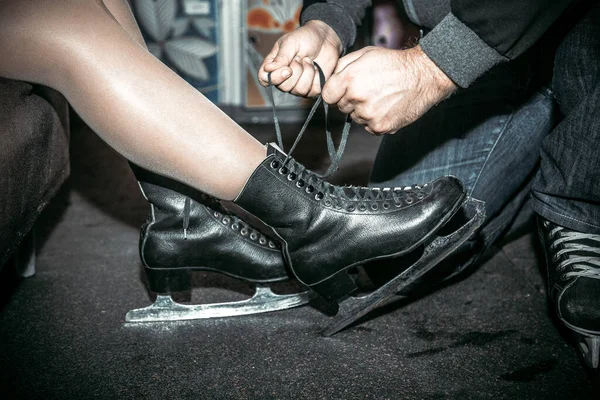 Skates Half Preparation Skating — Stock Photo, Image