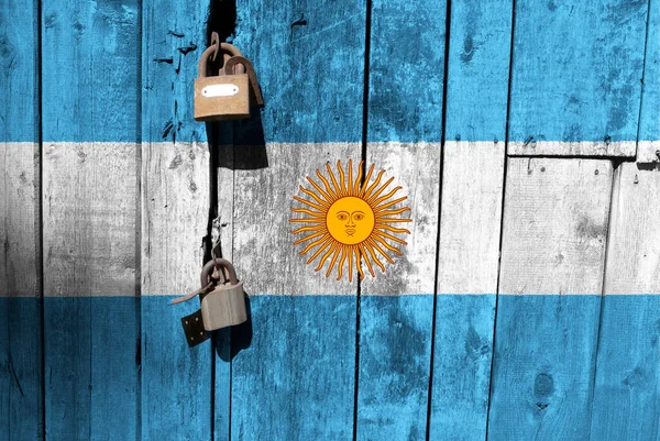 Σημαία Της Αργεντινής Έχει Υφή Πρότυπο Πανδημία Του Κορωναϊού Χώρες — Φωτογραφία Αρχείου