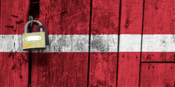 Lettlands Flagga Konsistent Mall Coronavirus Pandemi Länder Kan Stängas Lås — Stockfoto