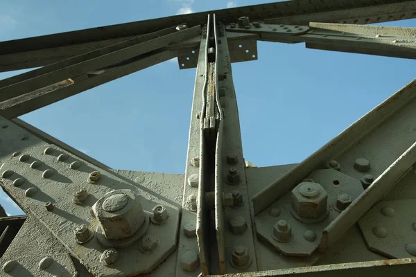 Vecchio Ponte Ferroviario Montaggio Capriate Struttura Acciaio Costruito Metà Del — Foto Stock