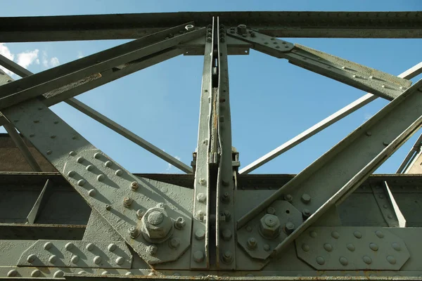 Old Railway Bridge Steel Structure Truss Assembly Built Middle 20Th — Stock Photo, Image