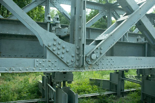 Viejo Puente Ferroviario Montaje Armadura Estructura Acero Construido Mediados Del —  Fotos de Stock