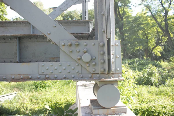 Vecchio Ponte Ferroviario Montaggio Capriate Struttura Acciaio Costruito Metà Del — Foto Stock