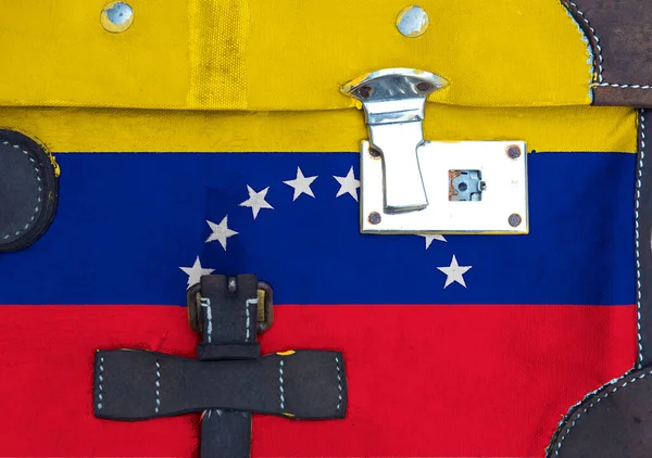 Venezuela Zászlója Textúrán Van Sablon Coronavirus Járvány Országok Zárva Lehetnek — Stock Fotó