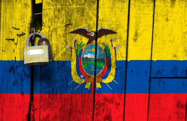 Ecuadori Zászló Textúrán Van Sablon Coronavirus Járvány Országok Zárva Lehetnek — Stock Fotó